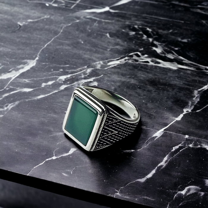Inel Argint 925 Brooks Green Stone [2]