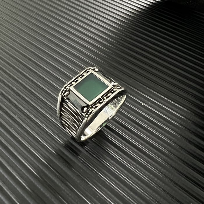 Inel Argint 925 Brooks Green Stone [3]