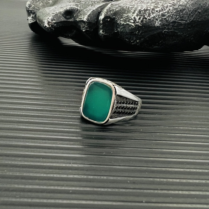 Inel Argint 925 Brooks Green Stone [3]