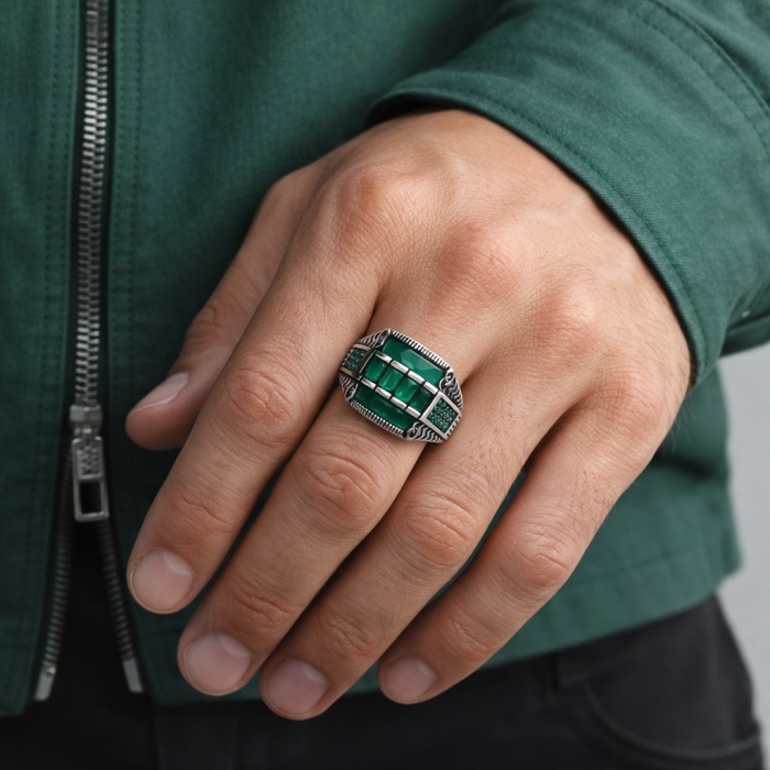 Inel Argint 925 Brooks Masterpiece Green Stone [2]