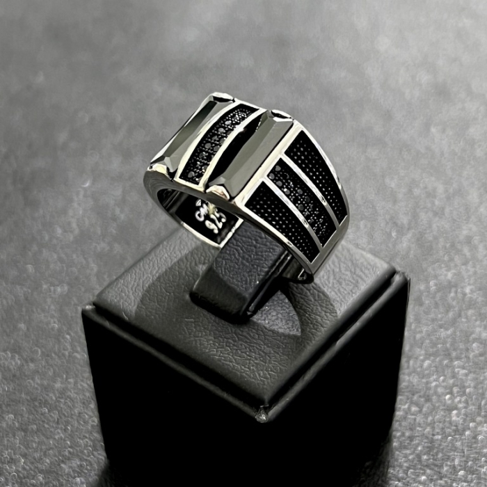 Inel Argint 925 Brooks Minimalist Onix [2]