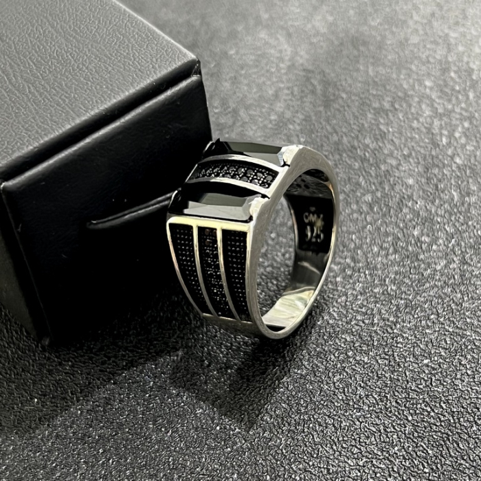 Inel Argint 925 Brooks Minimalist Onix [3]