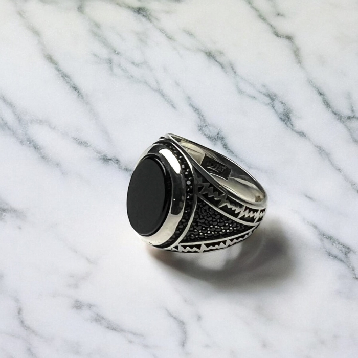 Inel Argint 925 Classic Men Oval Stone [3]