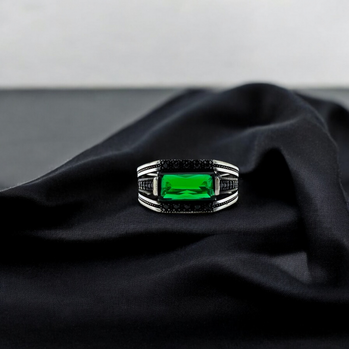 Inel Argint 925 Green Stone [2]