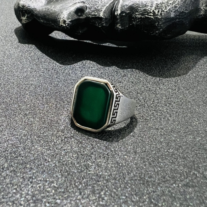 Inel Argint 925 Green Stone [2]