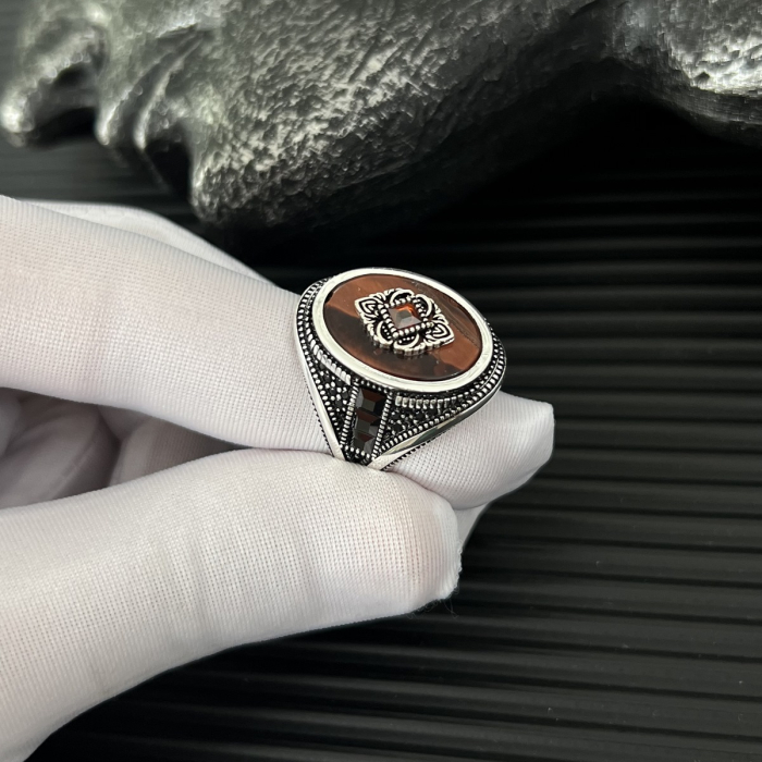 Inel Argint 925 Masterpiece Burgunde [4]
