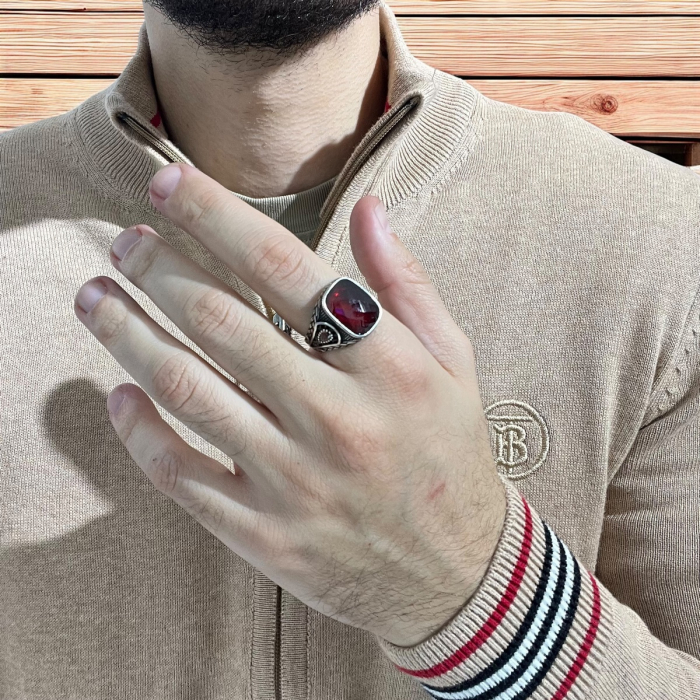 Inel Argint 925 Red Facette [3]