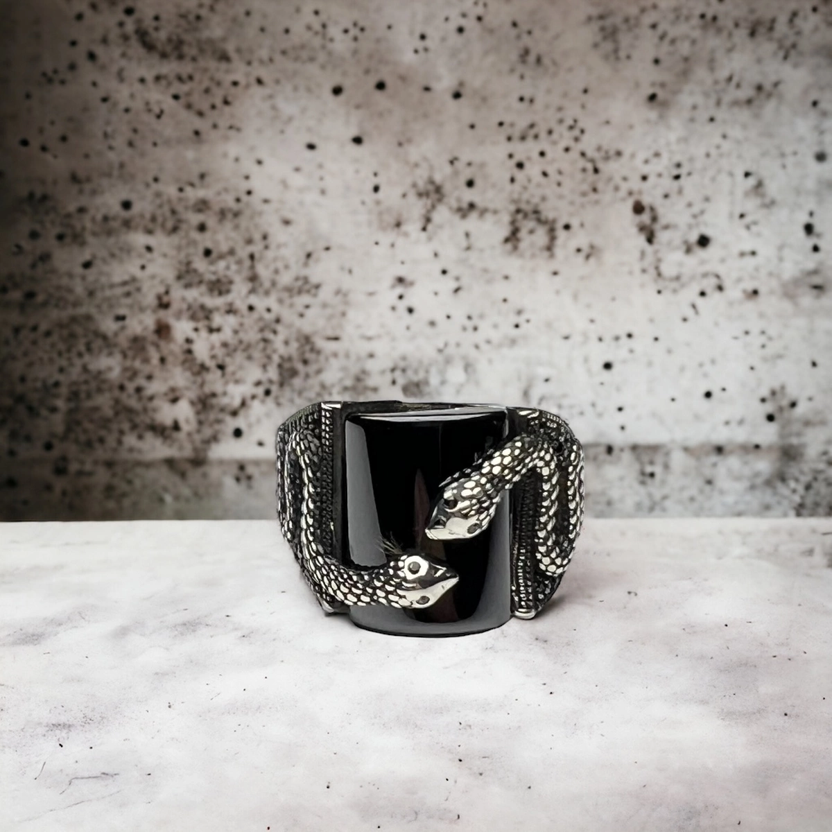 Inel Argint 925 Snake Onix [2]