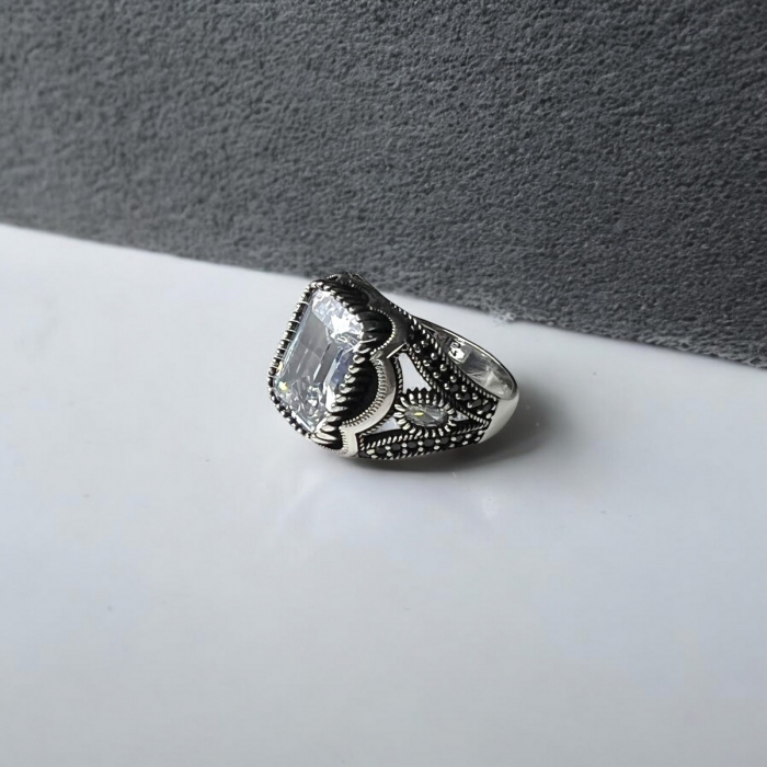 Inel Argint 925 White Crystal Stone [2]