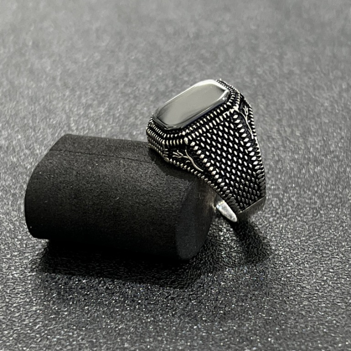 Inel Argint Brooks Black Stone [2]