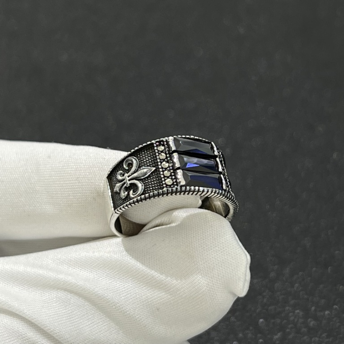 Inel Argint Brooks Fleur de Lis Stone [3]