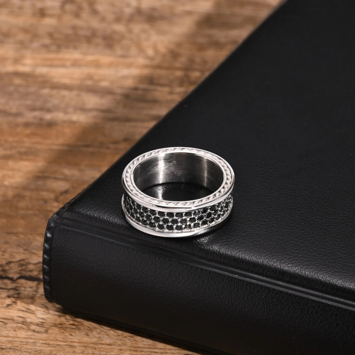 Inel Barbati Full Black Diamonds Waterproof [3]