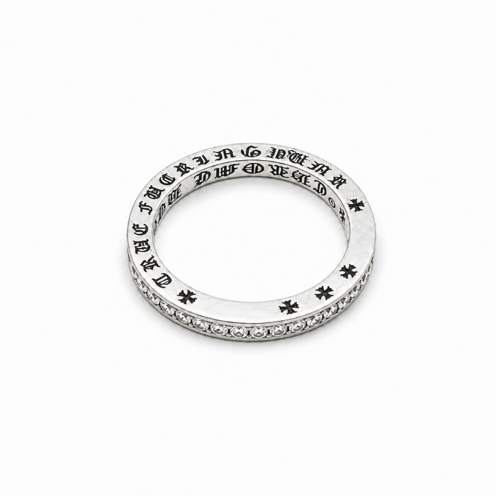 Inel Barbati Tennis Chrome Hearts Design White Diamonds [4]