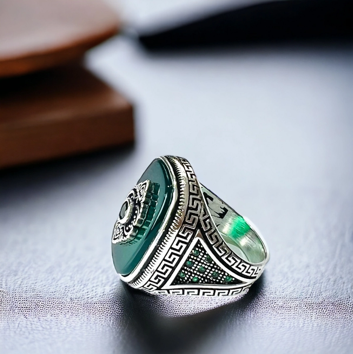 Inel Brooks Argint 925 Green Statement [2]