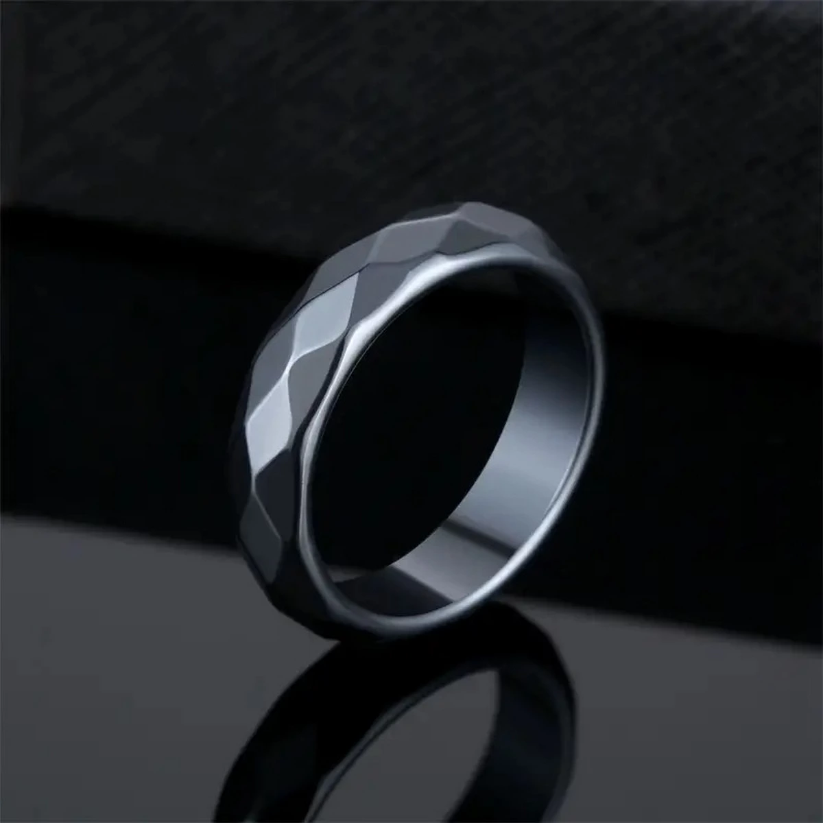 Inel Brooks Black Hematit Diamond Cut [4]