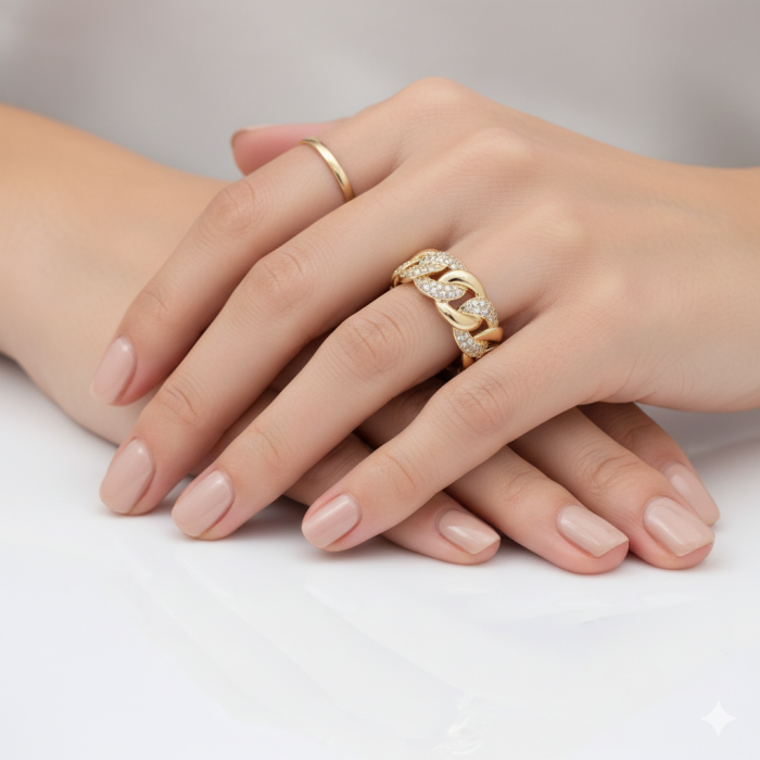 Inel Dama Gold Cuban [2]