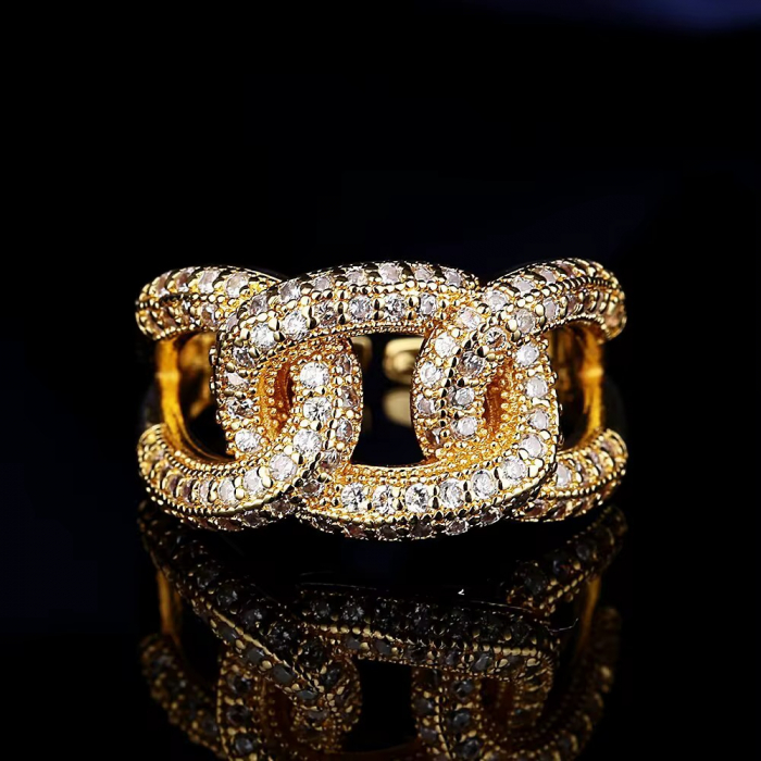 Inel Dama Gold Cuban Ajustabil [3]