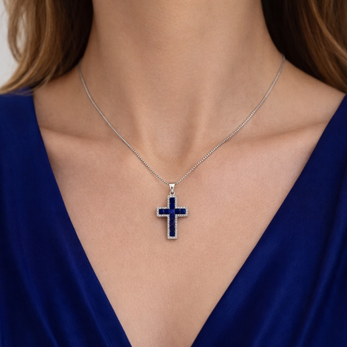 Lan Dama Cruce Diamonds Blue [2]