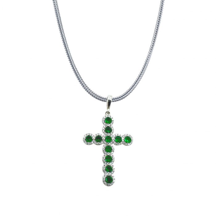 Lant Argint 925 Angelic Cross Green [1]