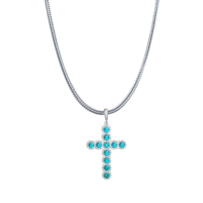 Lant Argint 925 Angelic Cross Turcoaz [1]
