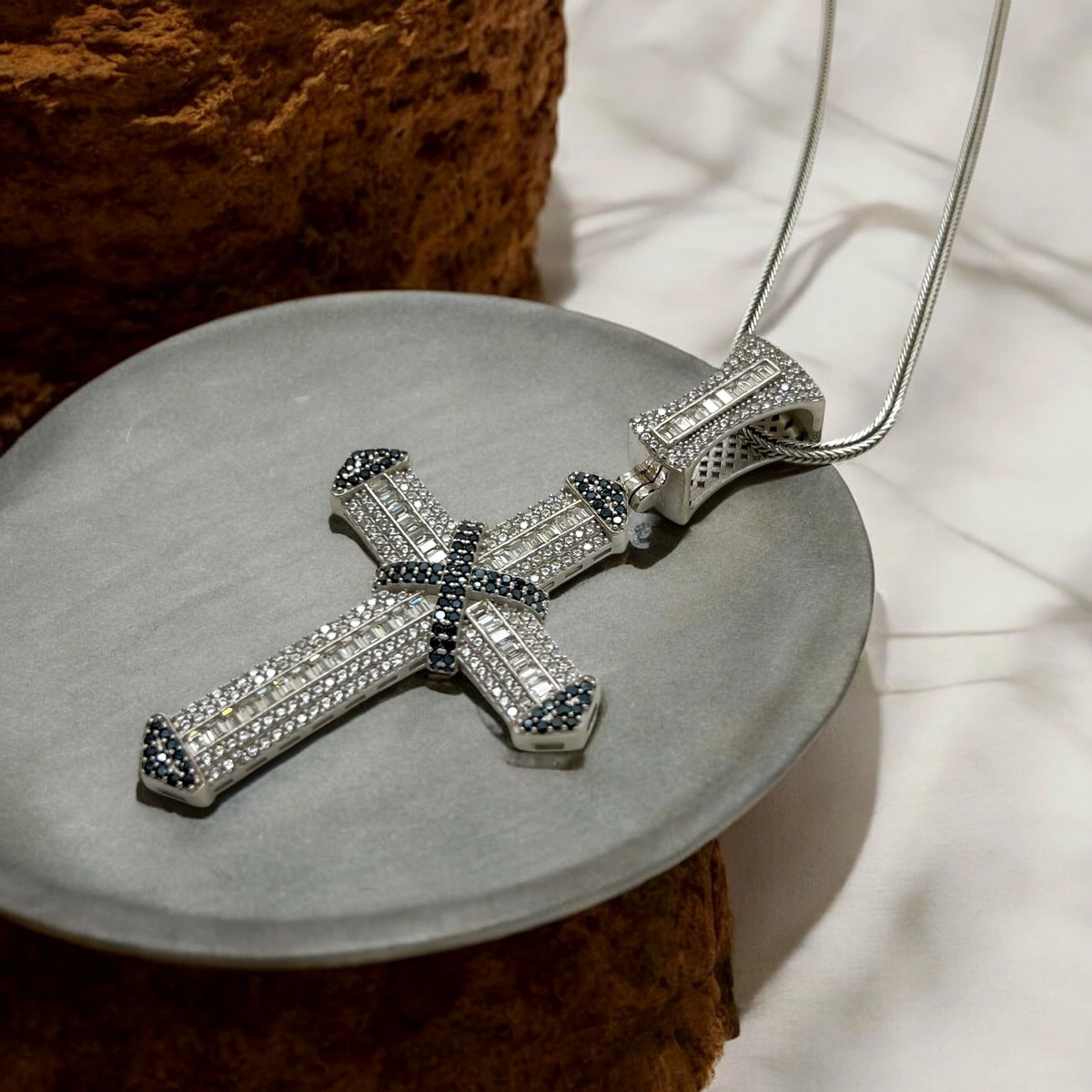 Lant Argint 925 Big Luxury Cross Diamonds [4]