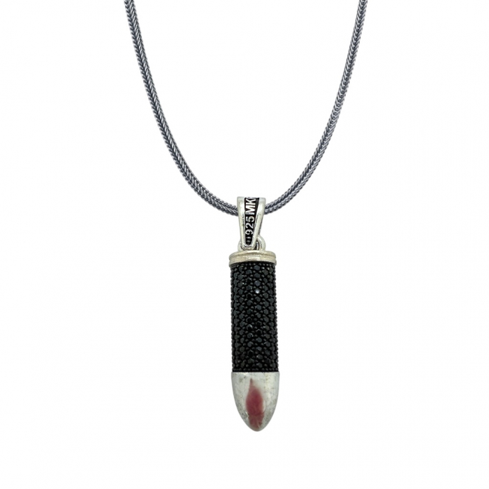 Lant Argint 925 Black Diamonds Bullet [1]