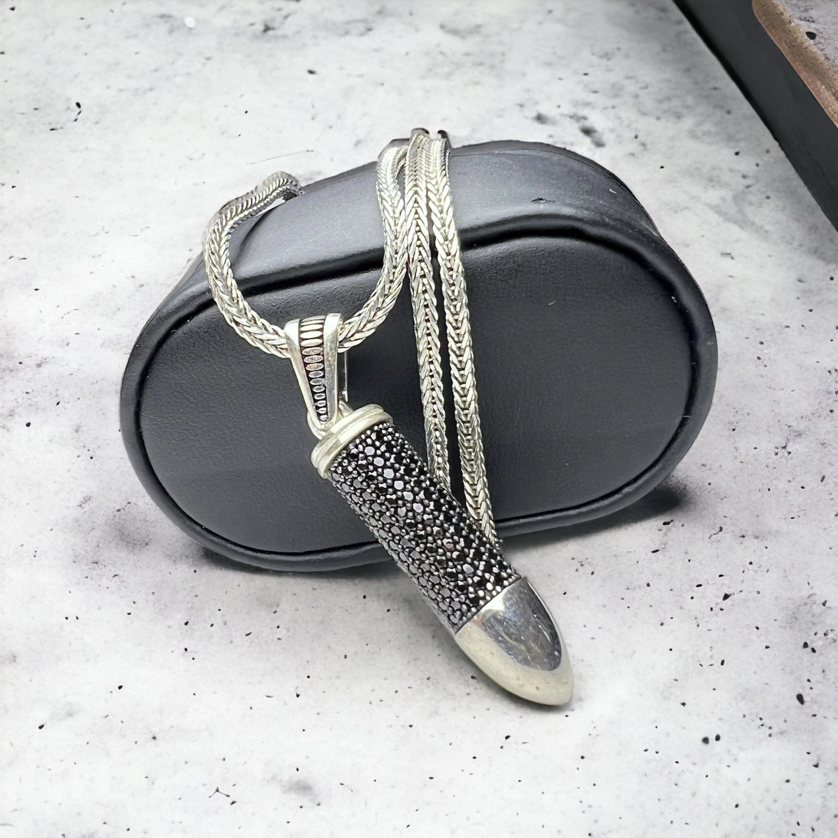 Lant Argint 925 Black Diamonds Bullet [3]