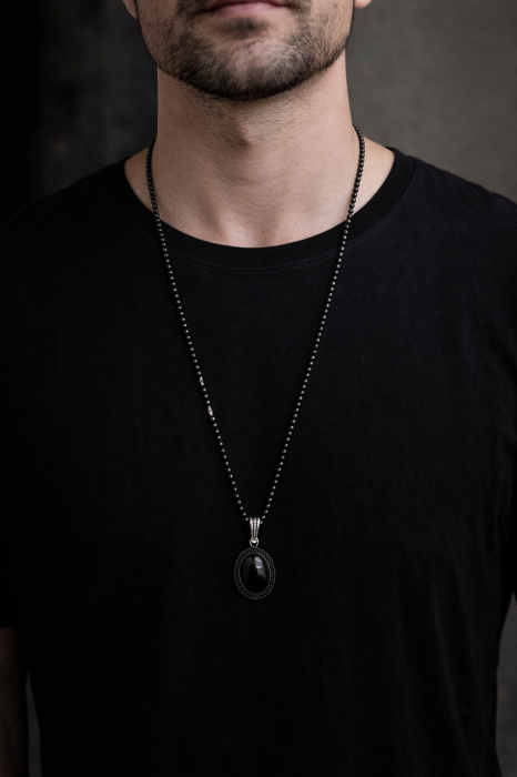 Lant Argint 925 Black Onix Amuleth [3]