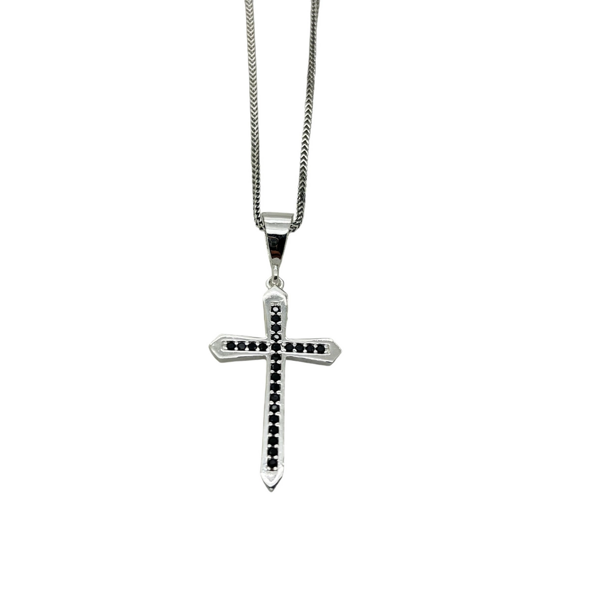 Lant Argint 925 Brooks Black Diamonds Cross [1]