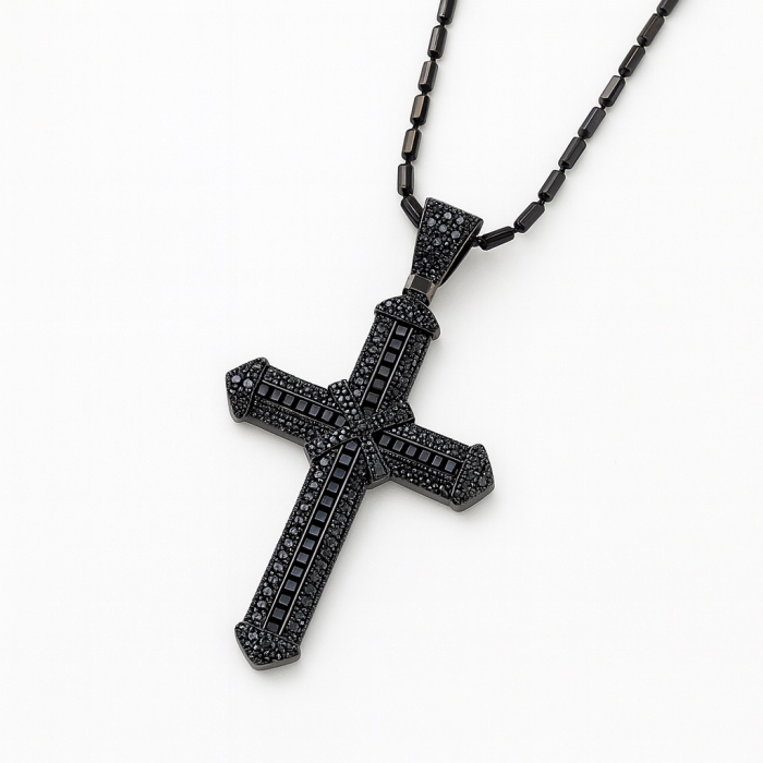 Lant Argint 925 Full Black Cross [2]