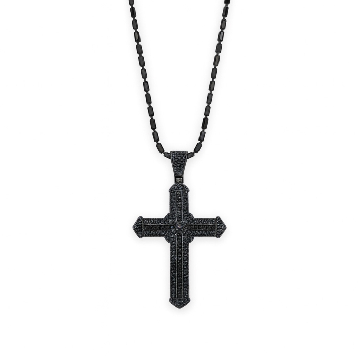 Lant Argint 925 Full Black Cross [1]