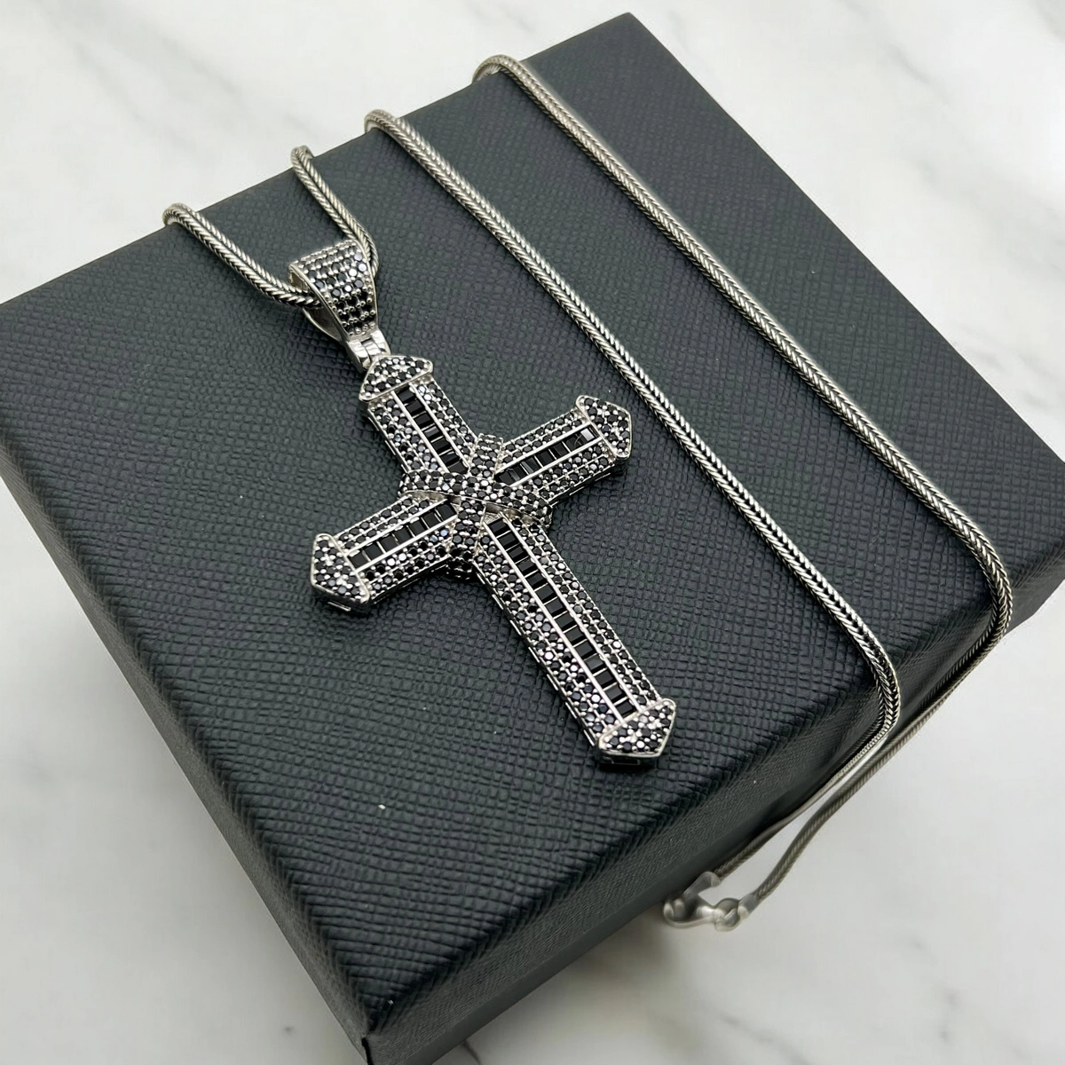 Lant Argint 925 Full Black Diamonds [2]