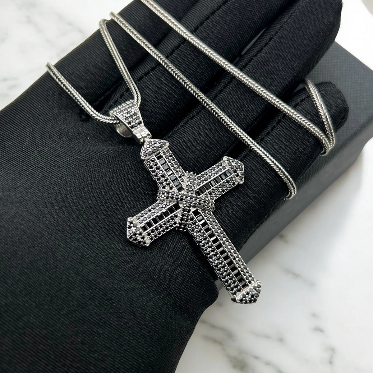 Lant Argint 925 Full Black Diamonds [3]