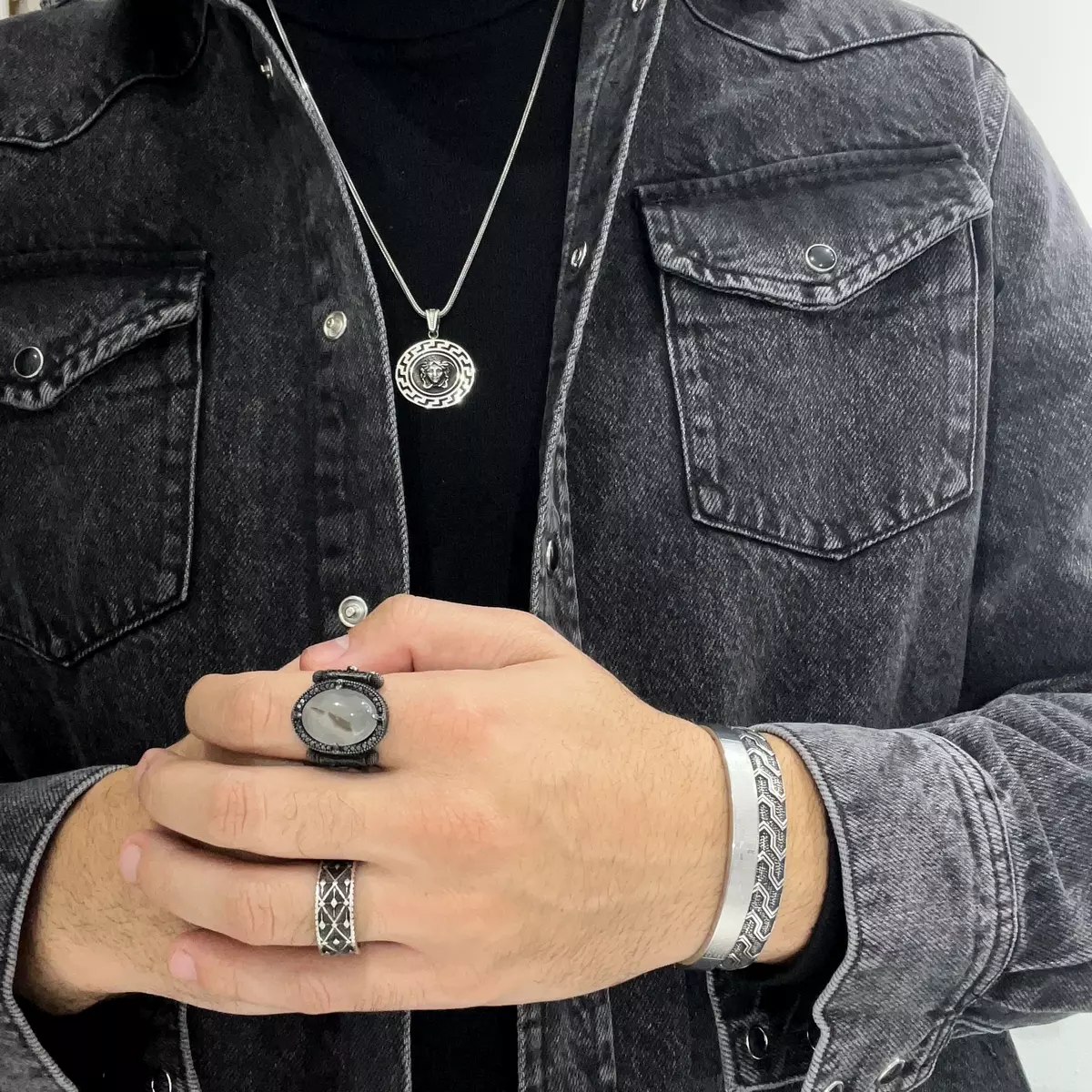 Lant Argint 925 Medusa+Fleur de Lis [3]