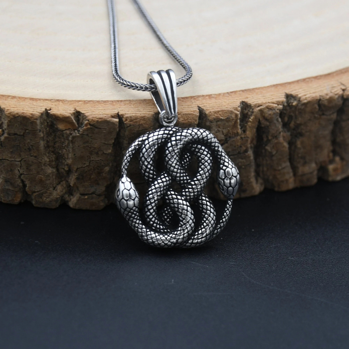 Lant Argint 925 Snake Pendant [3]