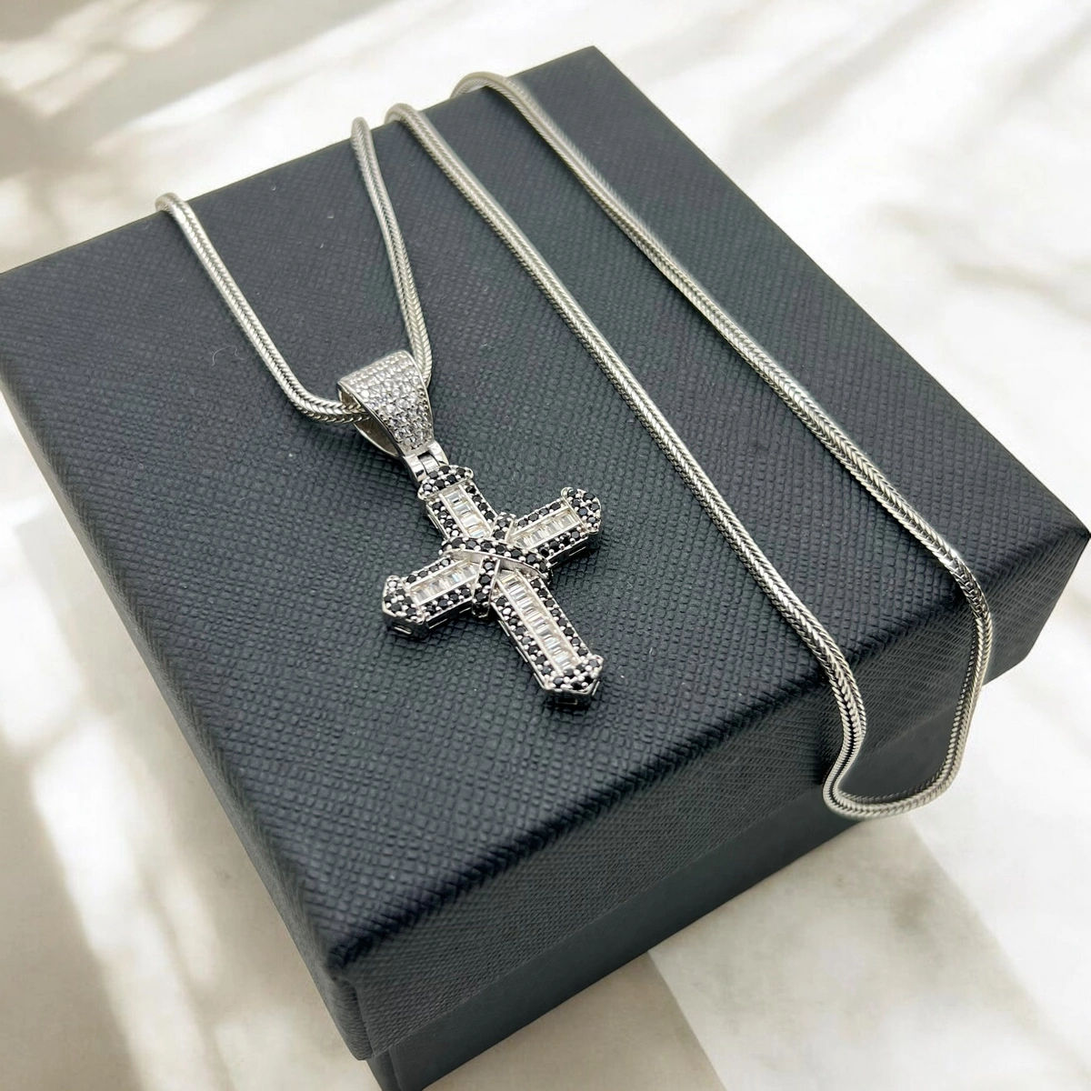 Lant Argint 925 White Diamonds Cross [3]