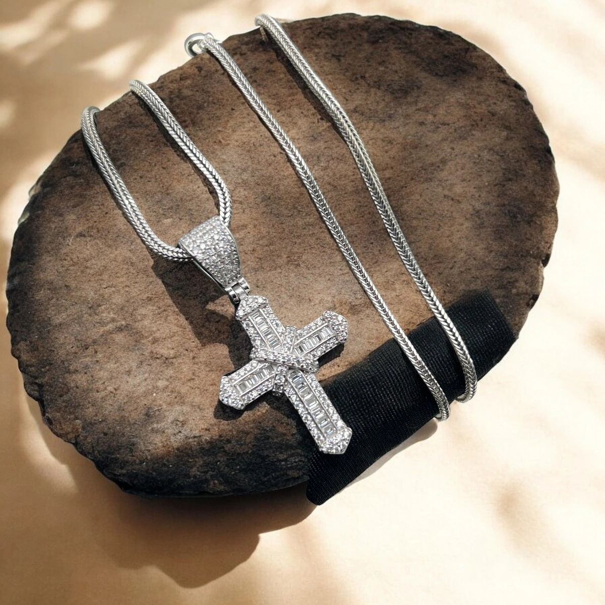 Lant Argint 925 White Diamonds Cross [4]