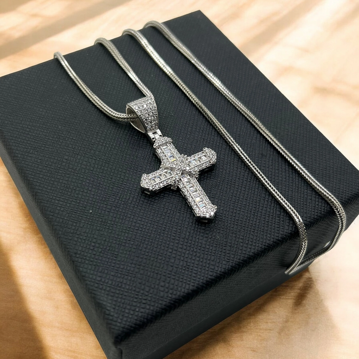 Lant Argint 925 White Diamonds Cross [2]
