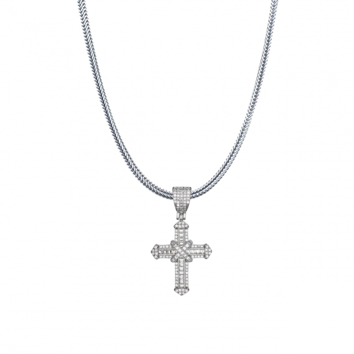 Lant Argint 925 White Diamonds Cross [1]