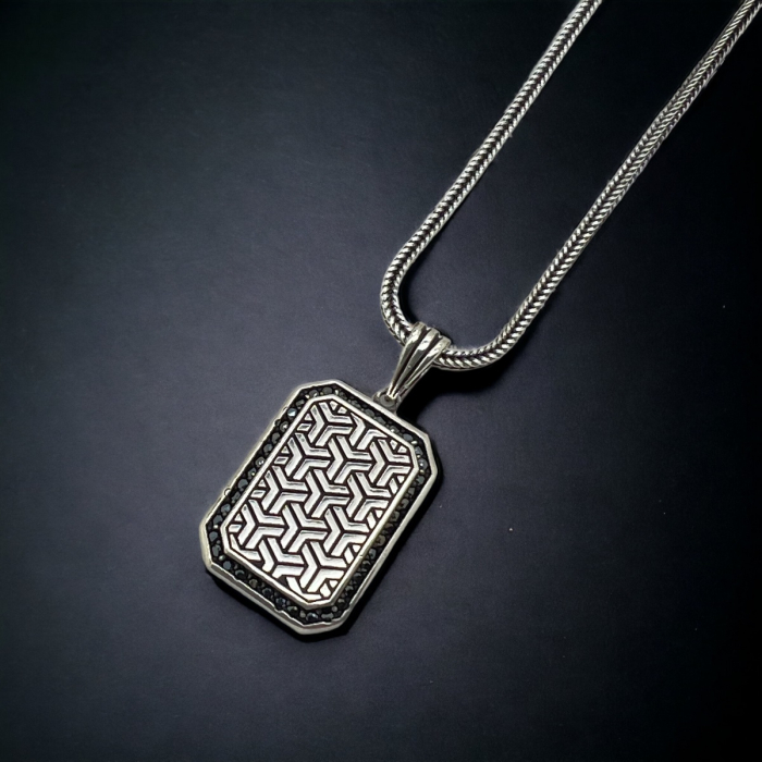 Lant Argint Brooks Abstrakt Plate Zircon [2]