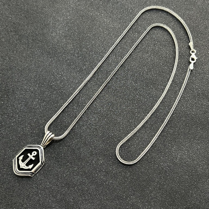 Lant Argint Brooks Pandantiv Ancora [3]