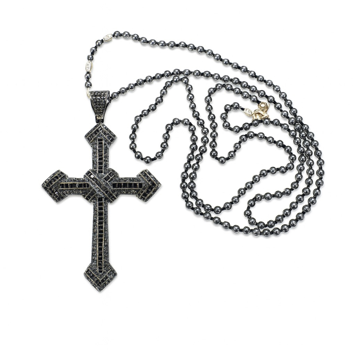 Lant Bile Onix Cruce Argint Black 8 CM / 80 CM [2]