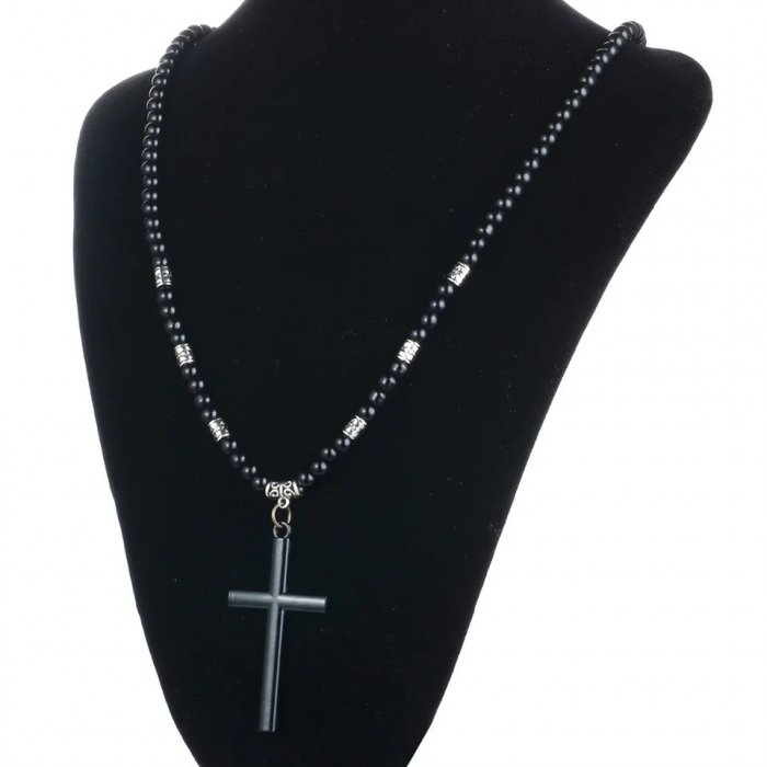 Lant Brooks Black Beads Cross [3]