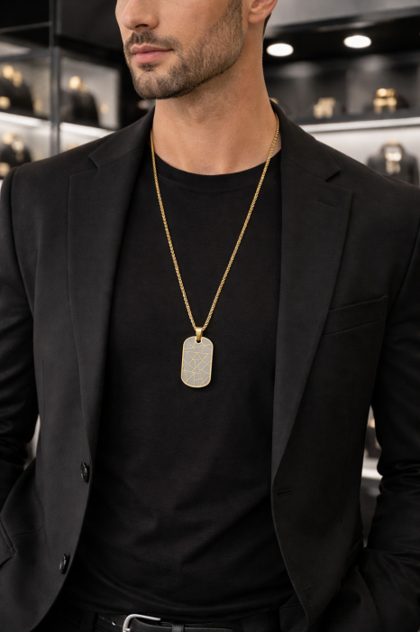 Lant Brooks Exquisite Gold Abstract Tag [2]