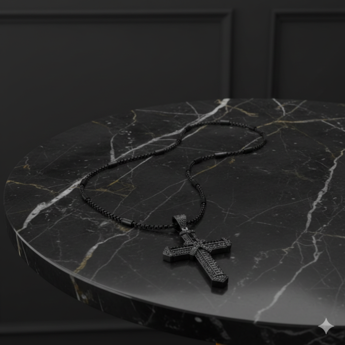 Lant Brooks Full Black Cruce Argint [3]