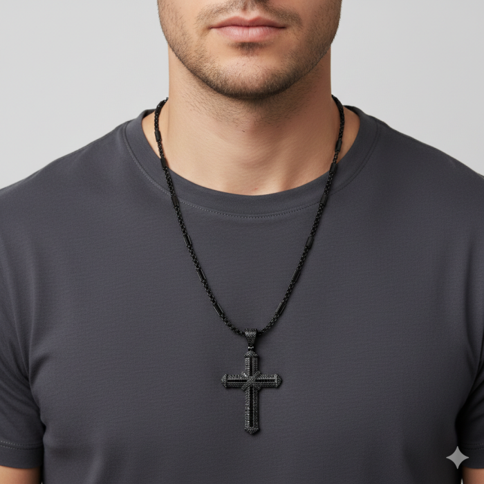 Lant Brooks Full Black Cruce Argint [2]