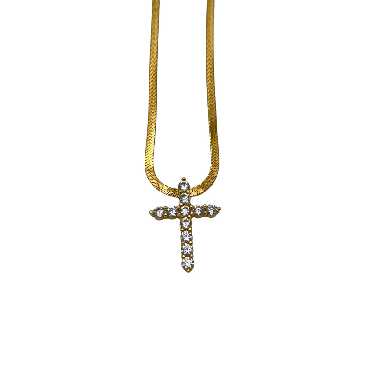 Lant Brooks Gold Snake Diamond Cross [1]