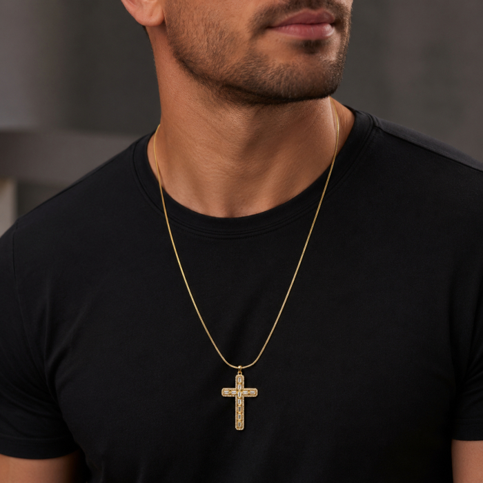 Lant Brooks Gold Tennis Cross 4 CM [2]