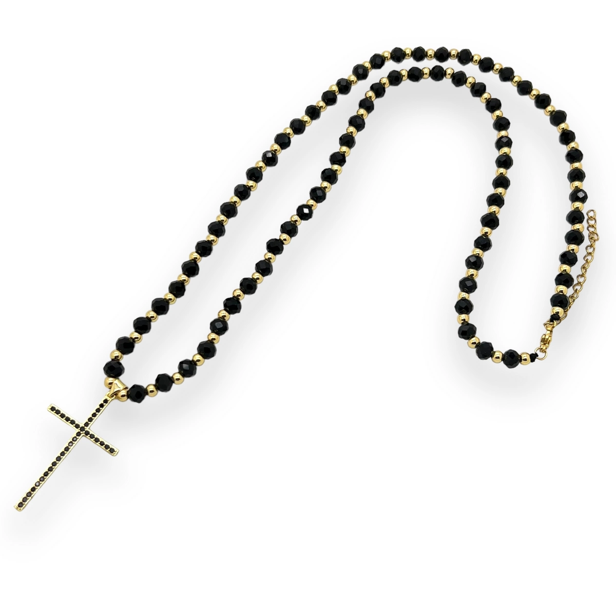 Lant Brooks GoldBlack Diamonds Tennis Cross [4]