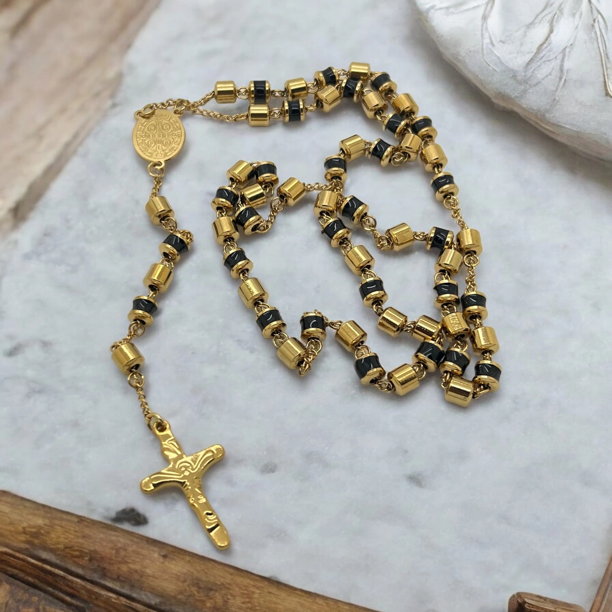Lant Brooks GoldBlack New Rosary Placat 14K [2]